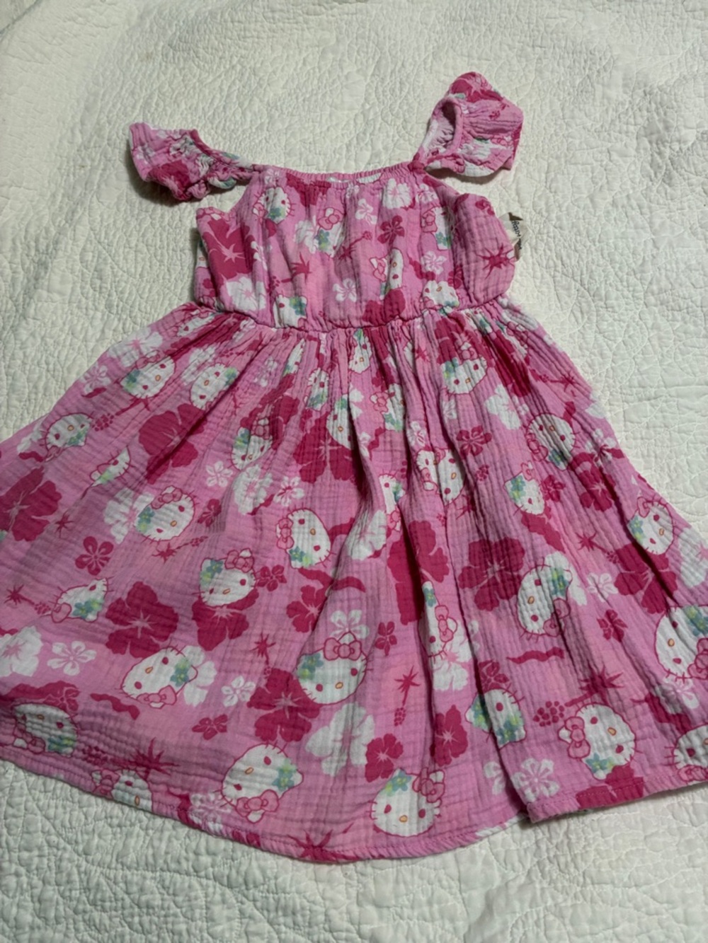 Hello Kitty Pink Floral Print Girls' Dress, M